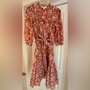 Cleobella Sara Floral Belted Midi Dress Size XS